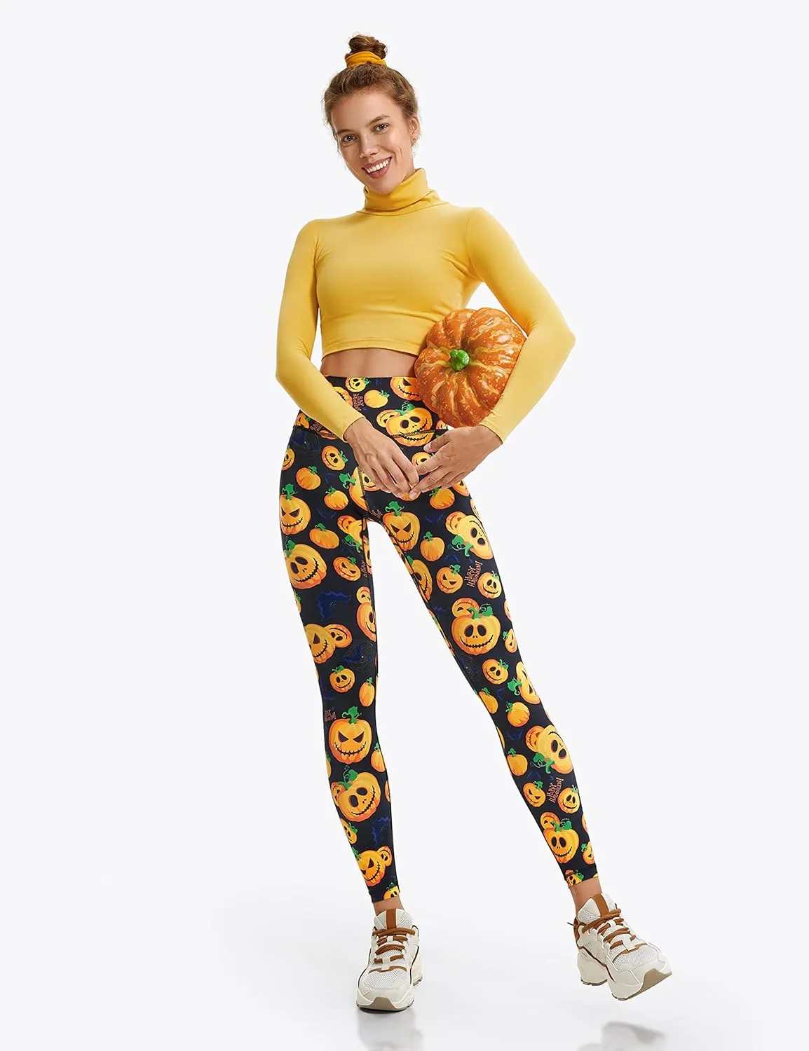 LIEBERGO Halloween Workout Leggings for Women Tummy Control High Waisted Yoga Pants Printed Festival - 25 Inches