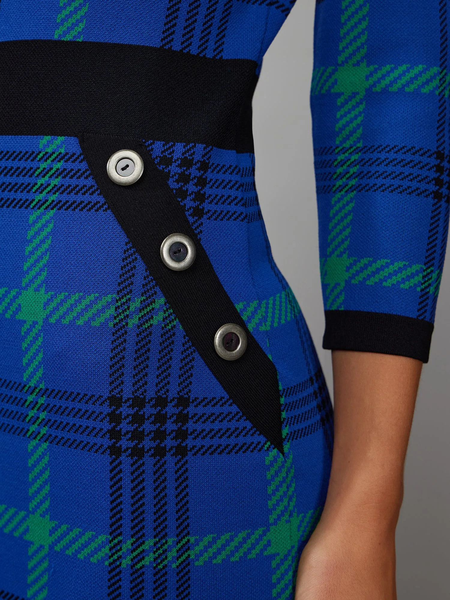 Long Sleeve Plaid Sweater Dress