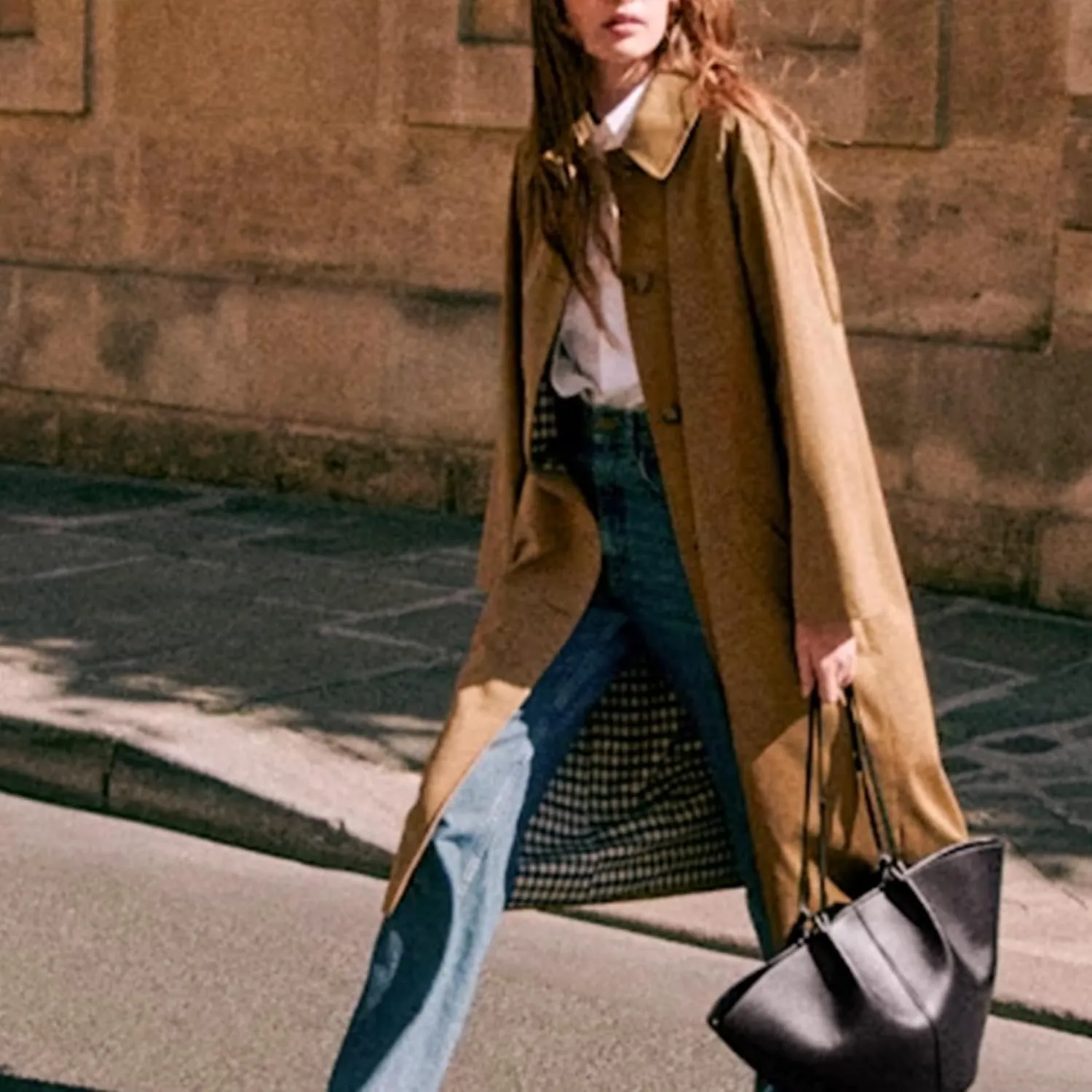 Long Trench Coat Women Single Breasted Button Down Jacket Oversized Windproof Peacoat Lapel Neck Overcoat with Pocket