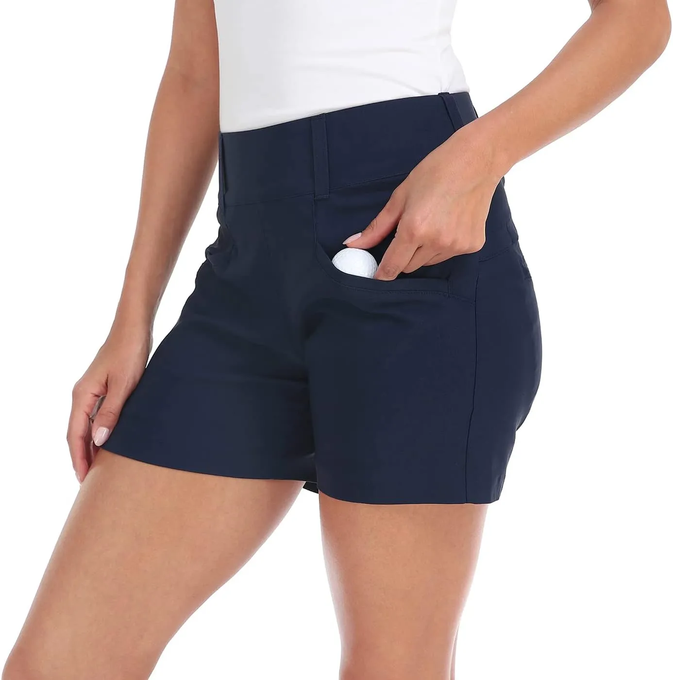 LRD Womens Golf Shorts 5 Inch Inseam Quick Dry Elastic Hiking Short with Pockets