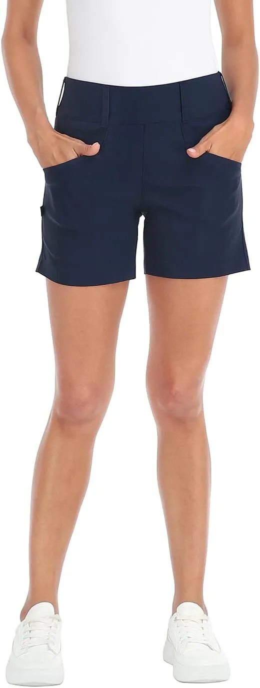 LRD Womens Golf Shorts 5 Inch Inseam Quick Dry Elastic Hiking Short with Pockets