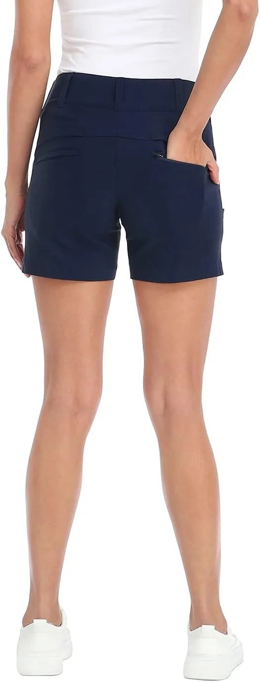LRD Womens Golf Shorts 5 Inch Inseam Quick Dry Elastic Hiking Short with Pockets