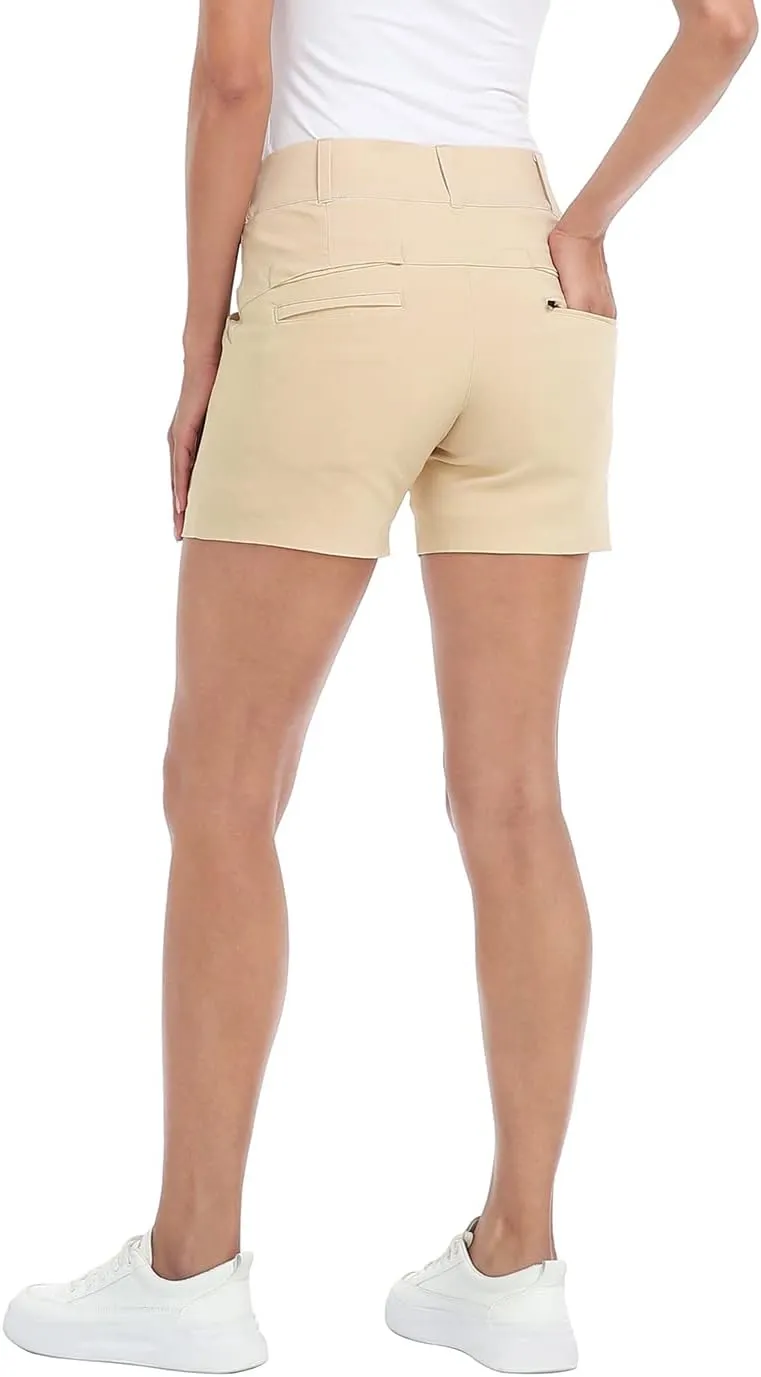 LRD Womens Golf Shorts 5 Inch Inseam Quick Dry Elastic Hiking Short with Pockets