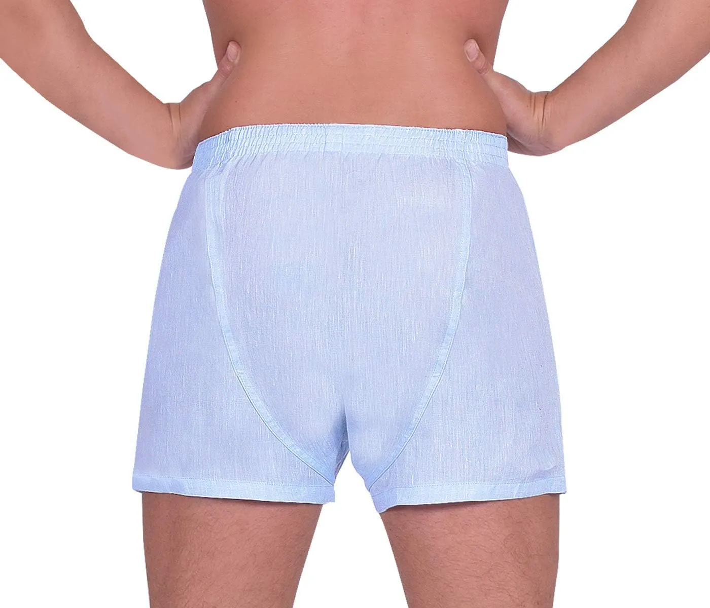 LUFT Mens Fine Linen Soft Stretch Elastic Waistband Underwear Boxer Shorts