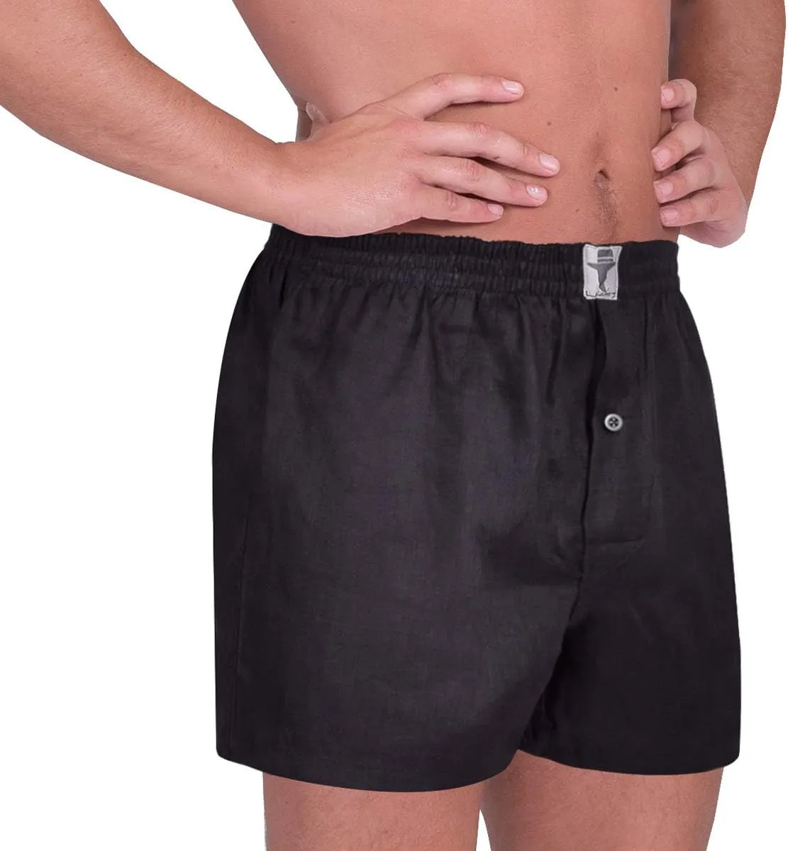 LUFT Mens Fine Linen Soft Stretch Elastic Waistband Underwear Boxer Shorts