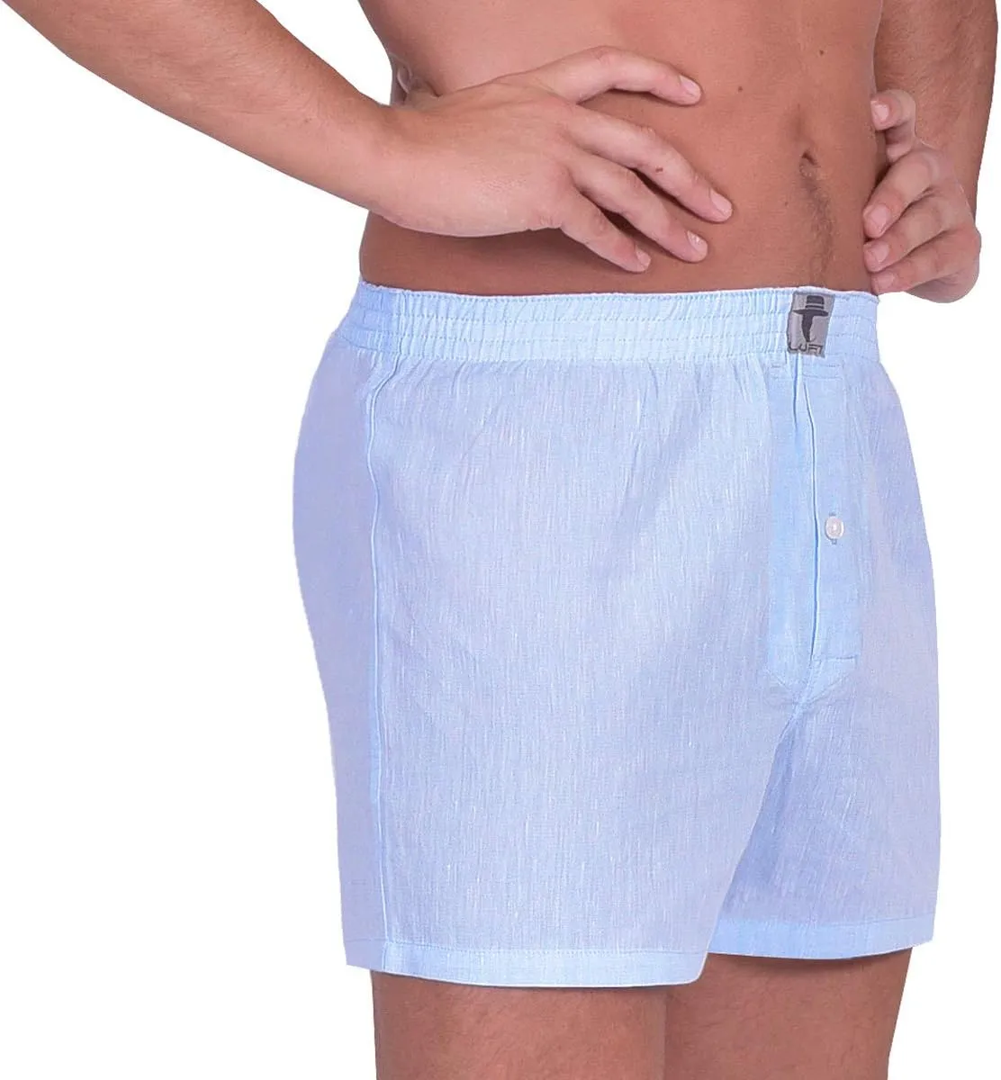 LUFT Mens Fine Linen Soft Stretch Elastic Waistband Underwear Boxer Shorts