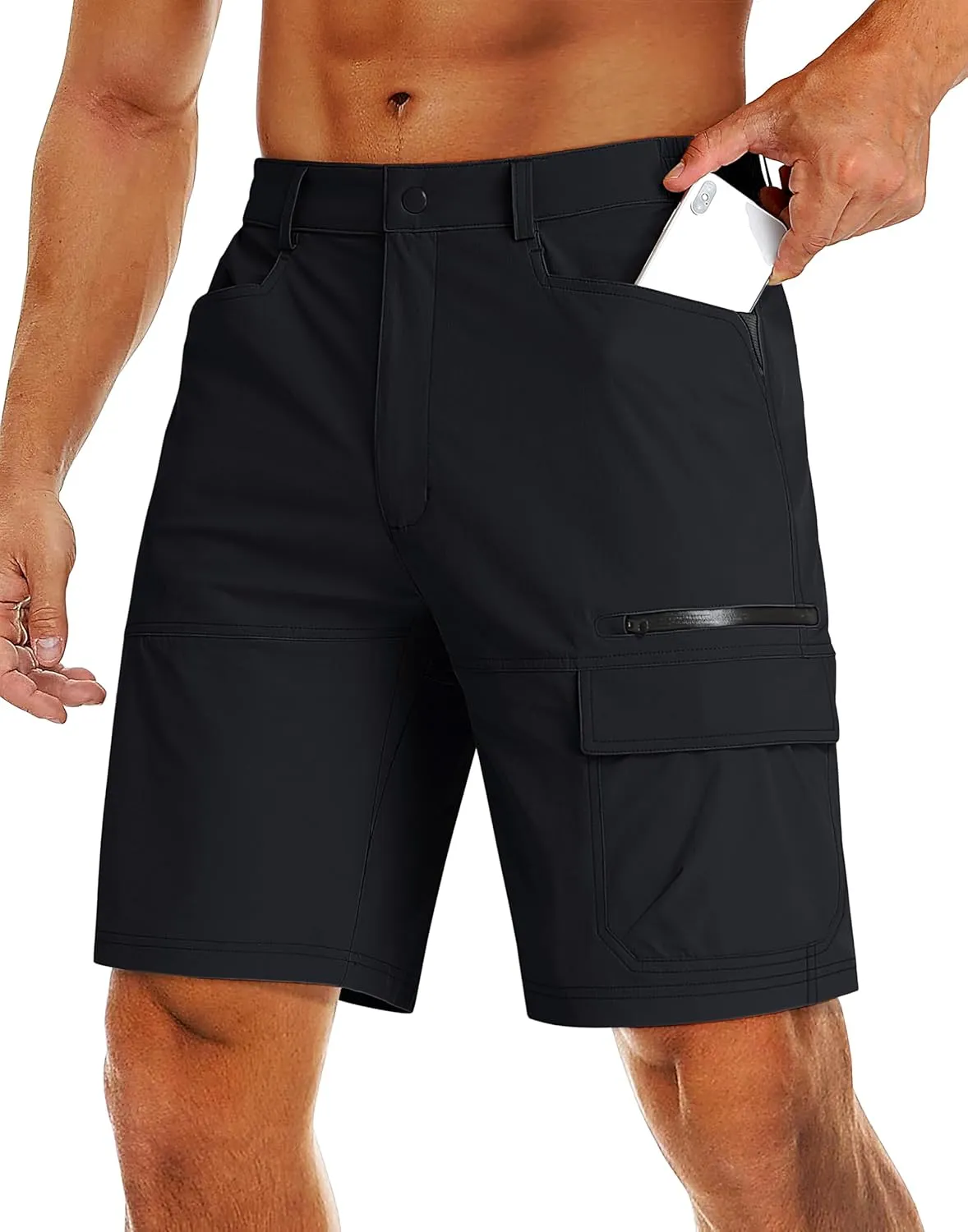 MAGCOMSEN Men's Hiking Cargo Shorts 9" Quick Dry Lightweight Summer Casual Shorts for Men Work Golf Outdoor 5 Pockets