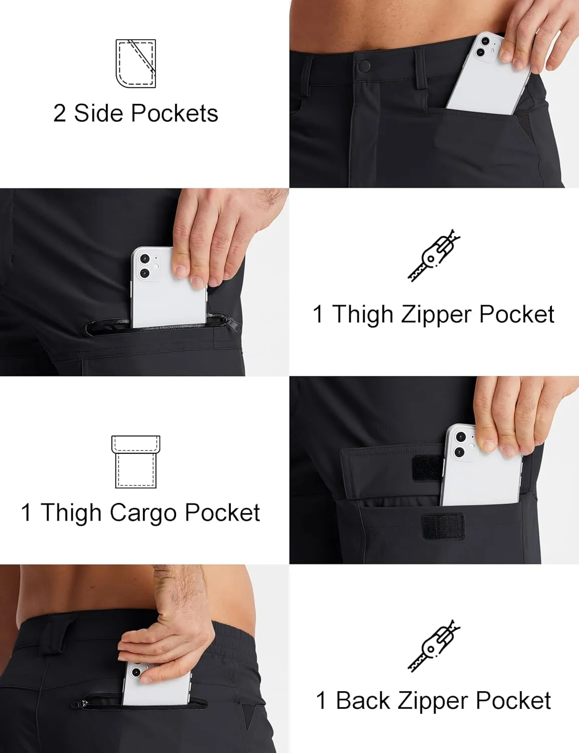 MAGCOMSEN Men's Hiking Cargo Shorts 9" Quick Dry Lightweight Summer Casual Shorts for Men Work Golf Outdoor 5 Pockets