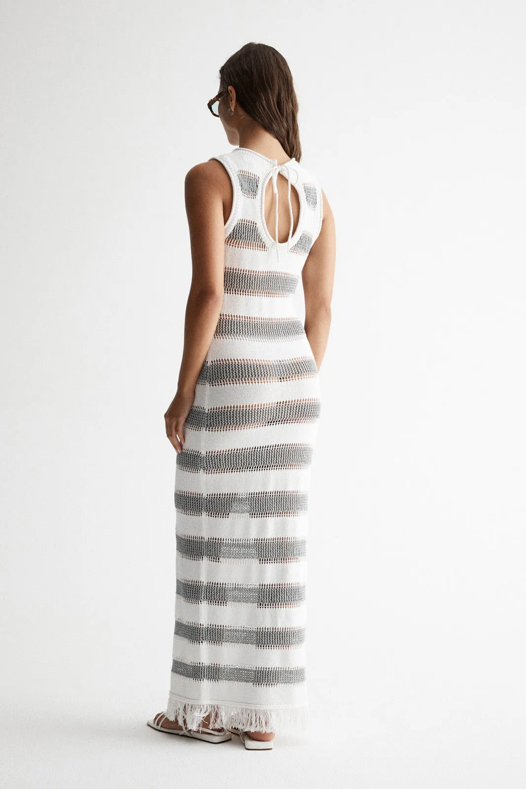 Malibu Crochet Dress Blue Stripe