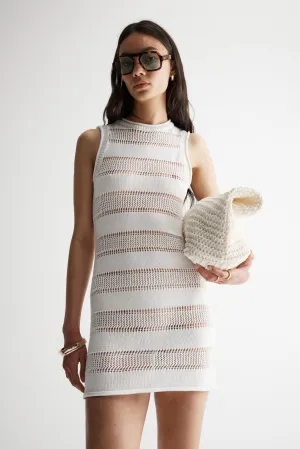 Malibu Crochet Mini Dress White