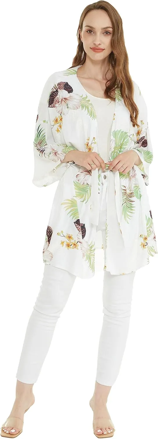 Matchable Family Hawaiian Luau Men Women Girl Boy Clothes in Pineapple Garden White