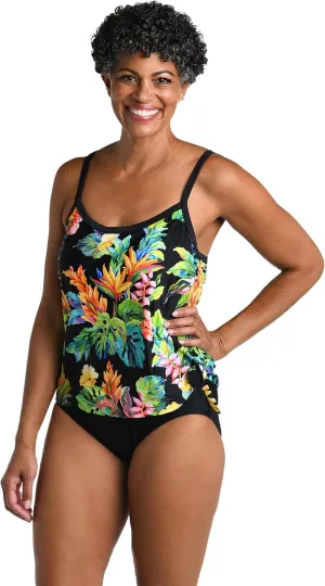 Maxine Of Hollywood Women's One Piece Bathing Suit Scoop Neck Faux Side Tie Swimsuit