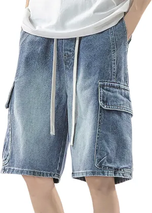 Mens Baggy Denim Jorts Y2K Loose Hip Hop Jean Shorts Summer Casual Short Jeans Streetwear Clothes