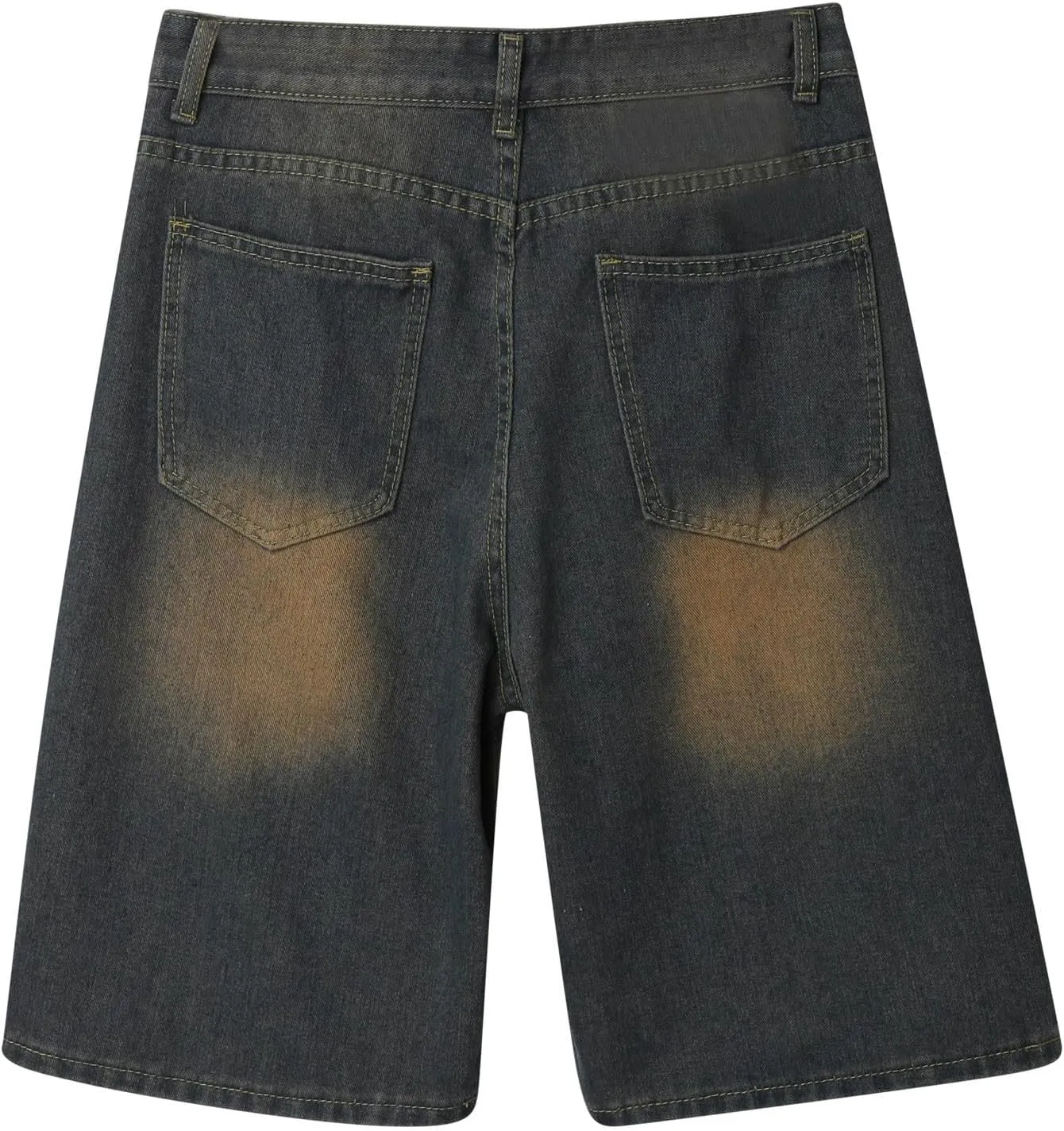 Mens Baggy Denim Jorts Y2K Vintage Loose Hip Hop Jean Shorts Wide Leg Mid Jeans Streetwear Clothes