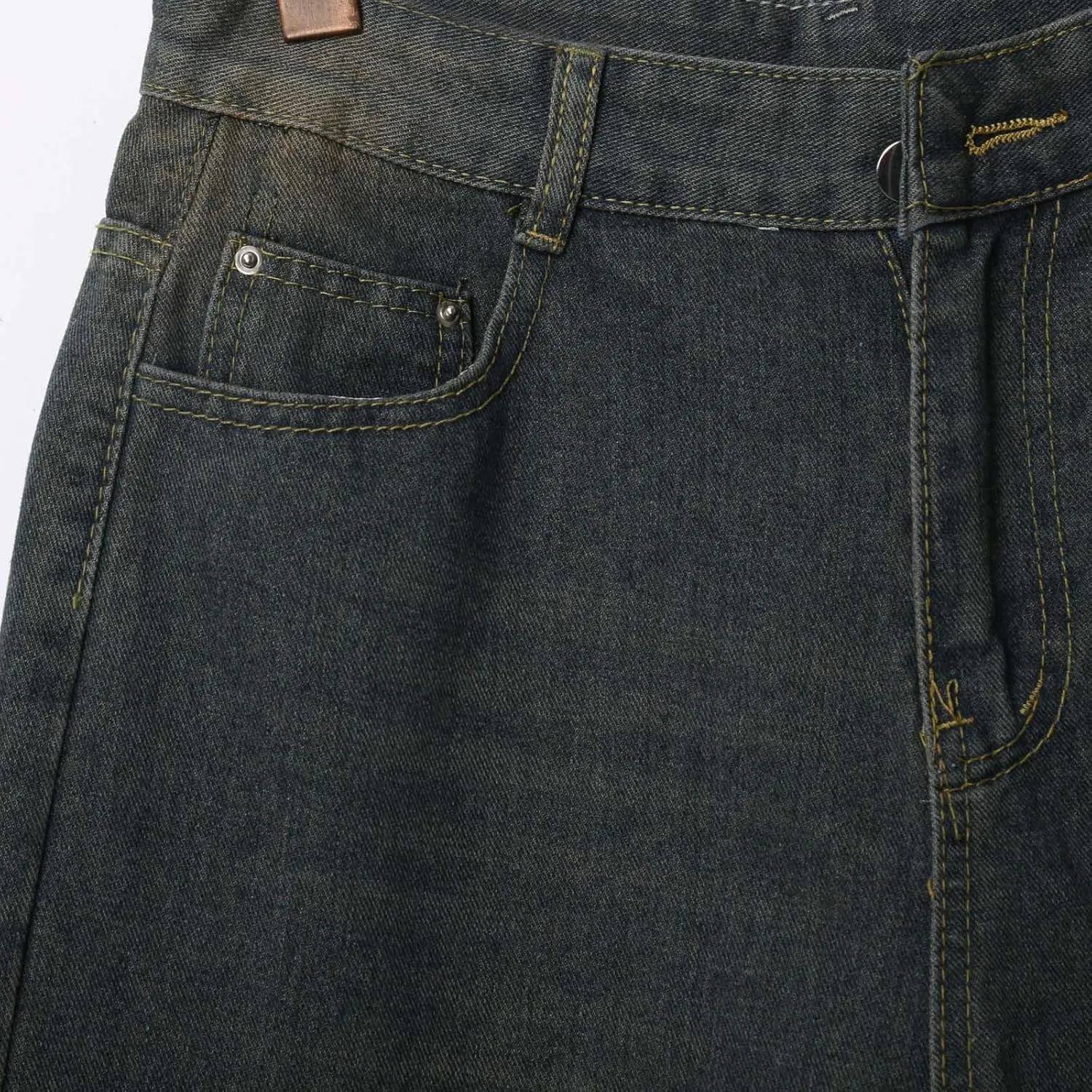 Mens Baggy Denim Jorts Y2K Vintage Loose Hip Hop Jean Shorts Wide Leg Mid Jeans Streetwear Clothes