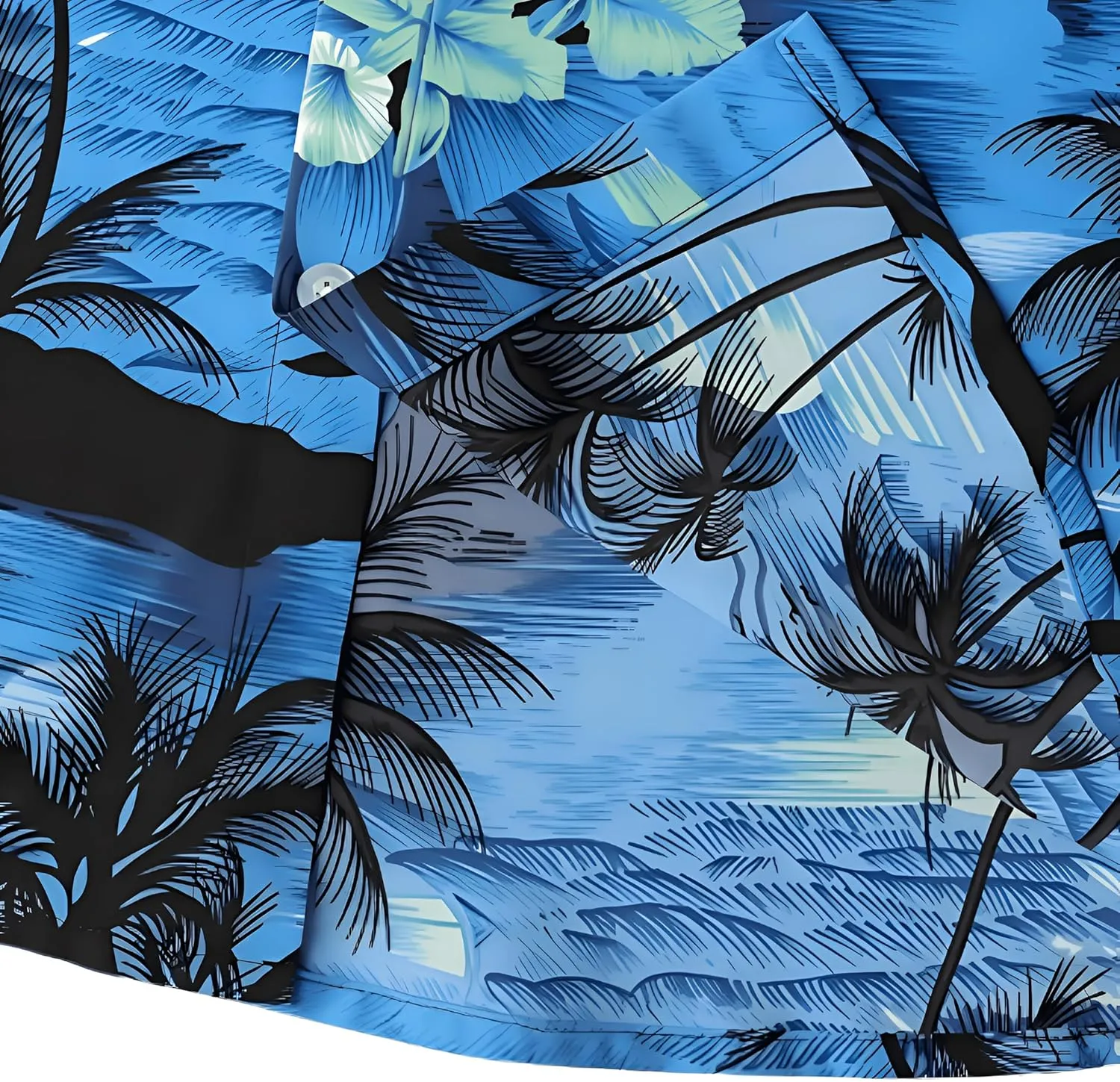 Men's Casual Button-Down Shirts, Tropical Short Sleeve Floral Printed Beach Hawaiian Shirt for Men Holiday