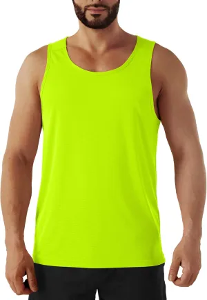 Men's Neon Swim Tank Tops Quick Dry Running Athletic Workout Gym Yoga Swimming Beach Marathon Muscle Sleeveless Shirts