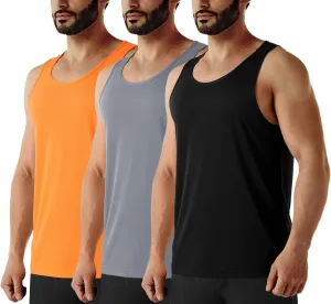 Men's Neon Swim Tank Tops Quick Dry Running Athletic Workout Gym Yoga Swimming Beach Marathon Muscle Sleeveless Shirts