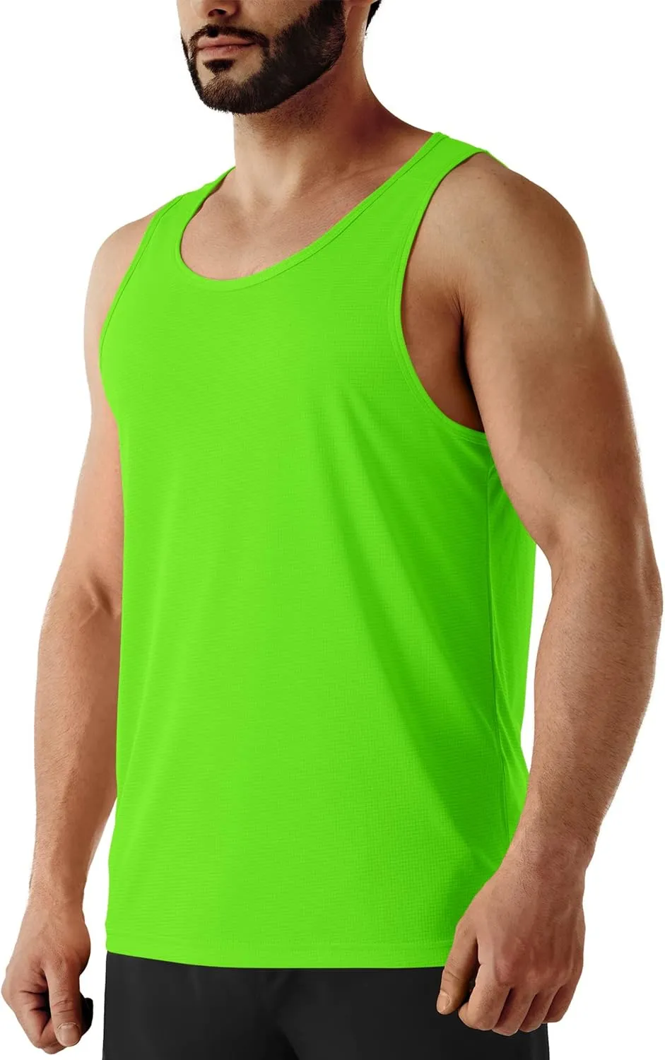 Men's Neon Swim Tank Tops Quick Dry Running Athletic Workout Gym Yoga Swimming Beach Marathon Muscle Sleeveless Shirts