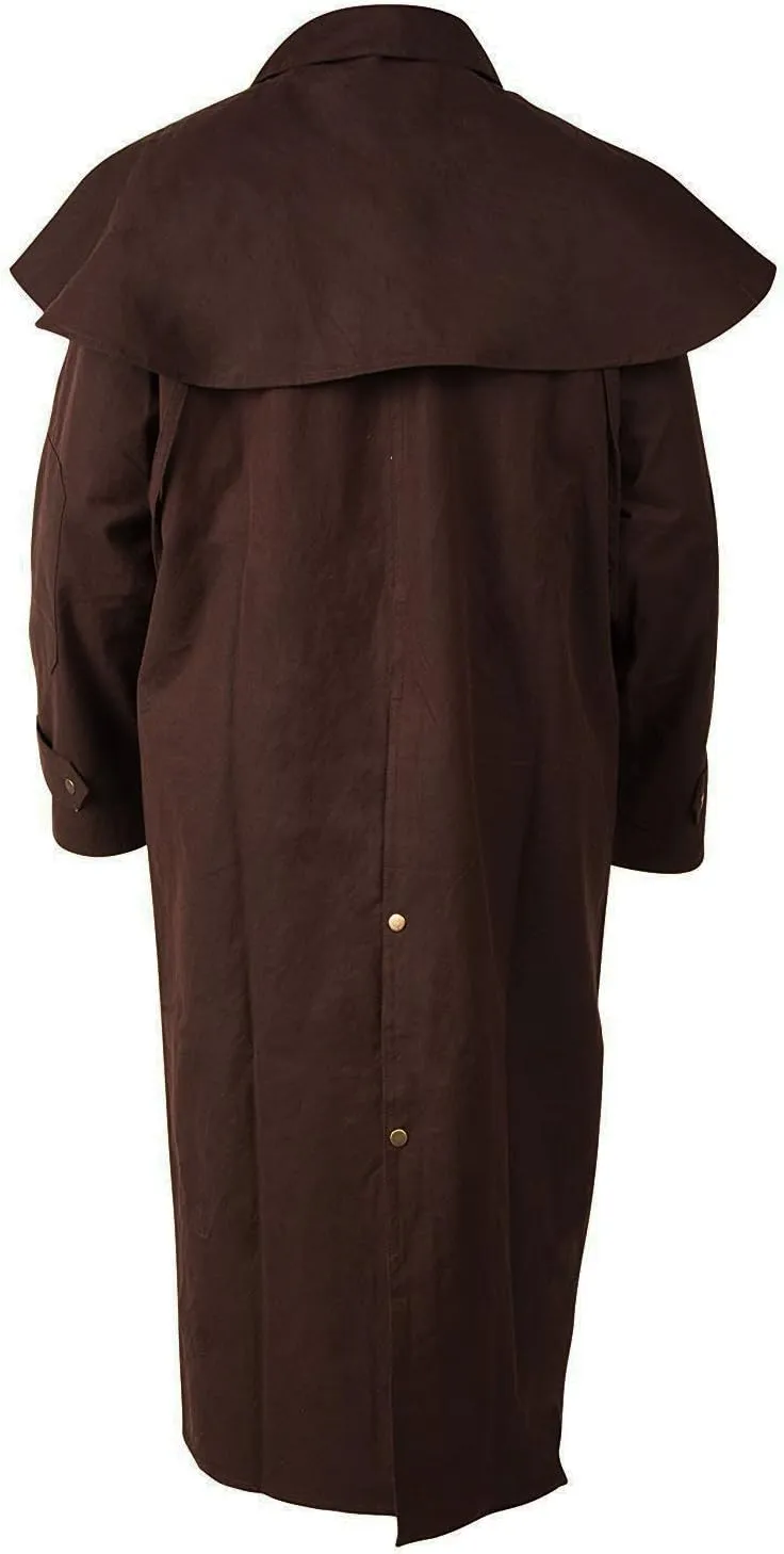 Mens Oil Cloth Oilskin Western Australian DROVER Waterproof Duster Coat Jacket 23101