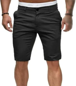Men's Slim-Fit Short Classic Elastic Lightweight Short Casual Chino Stretch Shorts with Pockets