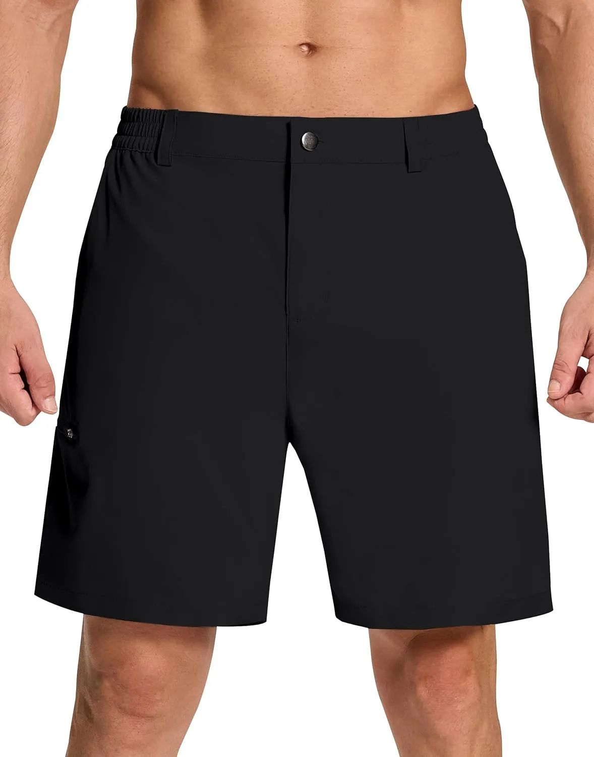 Mens Stretch Golf Shorts with 6 Pockets Dry Fit 7 Inch Inseam Lightweight Dress for Hiking Work Casual