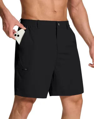 Mens Stretch Golf Shorts with 6 Pockets Dry Fit 7 Inch Inseam Lightweight Dress for Hiking Work Casual