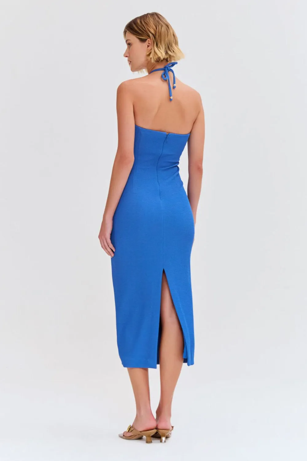 MERIAN KNIT HALTERNECK DRESS