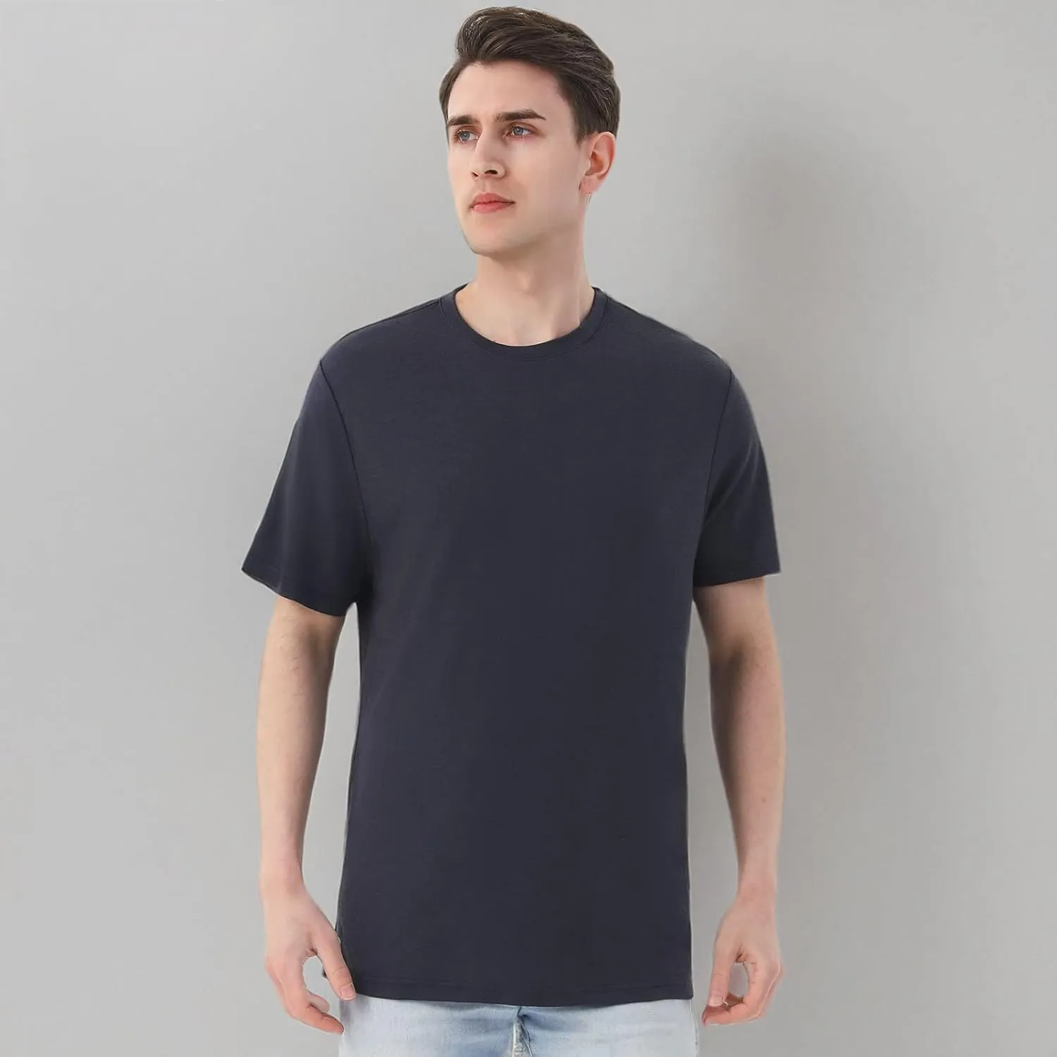 Merino Protect 100% Merino Wool T Shirts for Men Odor Resistance Base Layer Hiking Travel T-Shirt Soft Undershirt