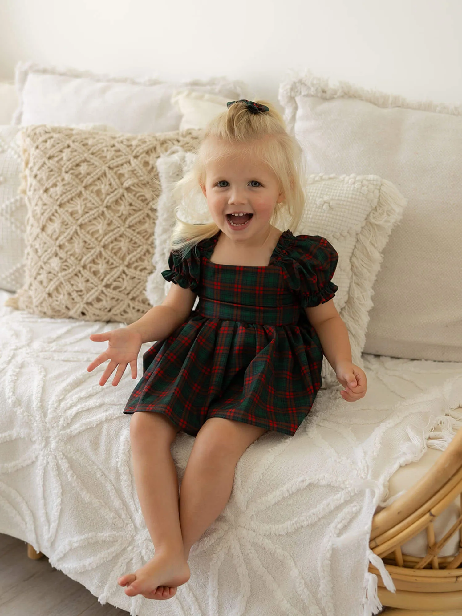 Mila romper - Christmas plaid
