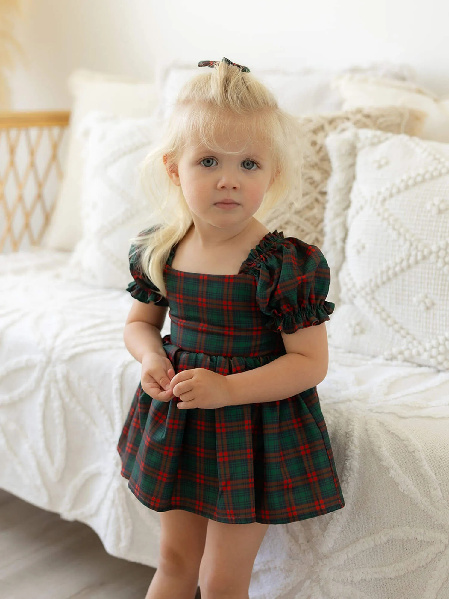 Mila romper - Christmas plaid