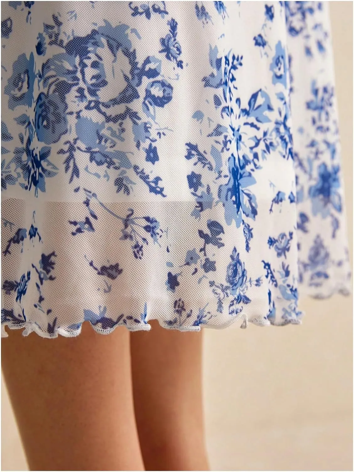 Milumia Women's Floral Print High Waist Ruffled Fishtail Bodycon Long Skirts
