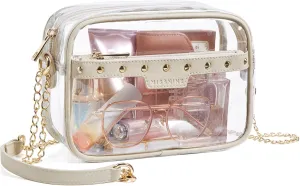 Missnine Clear Bag for Stadium Events Small Clear Crossbody Purse for Women PVC Stadium Approved for Concert Sports Festivals