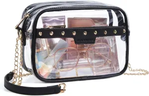 Missnine Clear Bag for Stadium Events Small Clear Crossbody Purse for Women PVC Stadium Approved for Concert Sports Festivals
