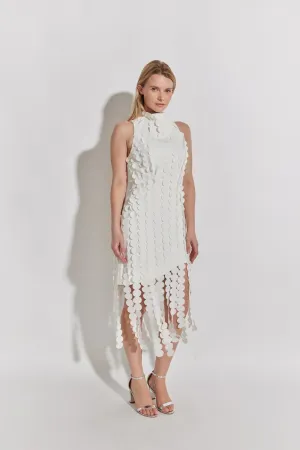 Mock Neck Car Wash Fringe Dress