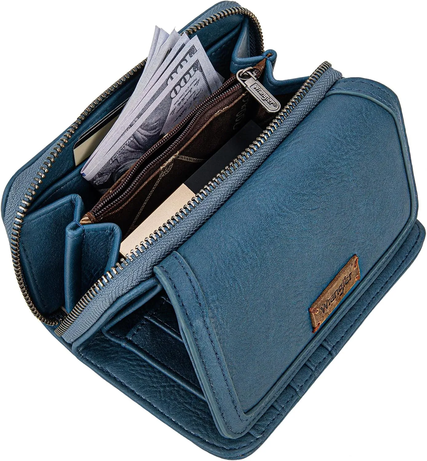 Montana West X Wrangler Wallet Purse for Women Minimalist Wristlet Wallet with RFID Blocking Credit Card Holder