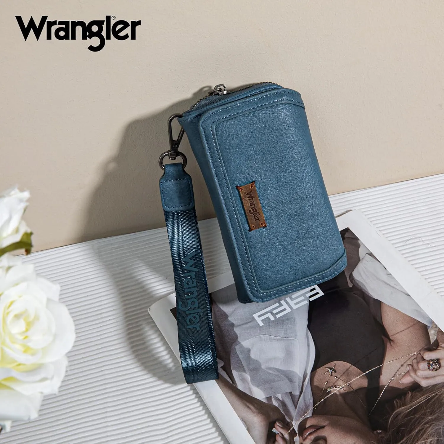 Montana West X Wrangler Wallet Purse for Women Minimalist Wristlet Wallet with RFID Blocking Credit Card Holder