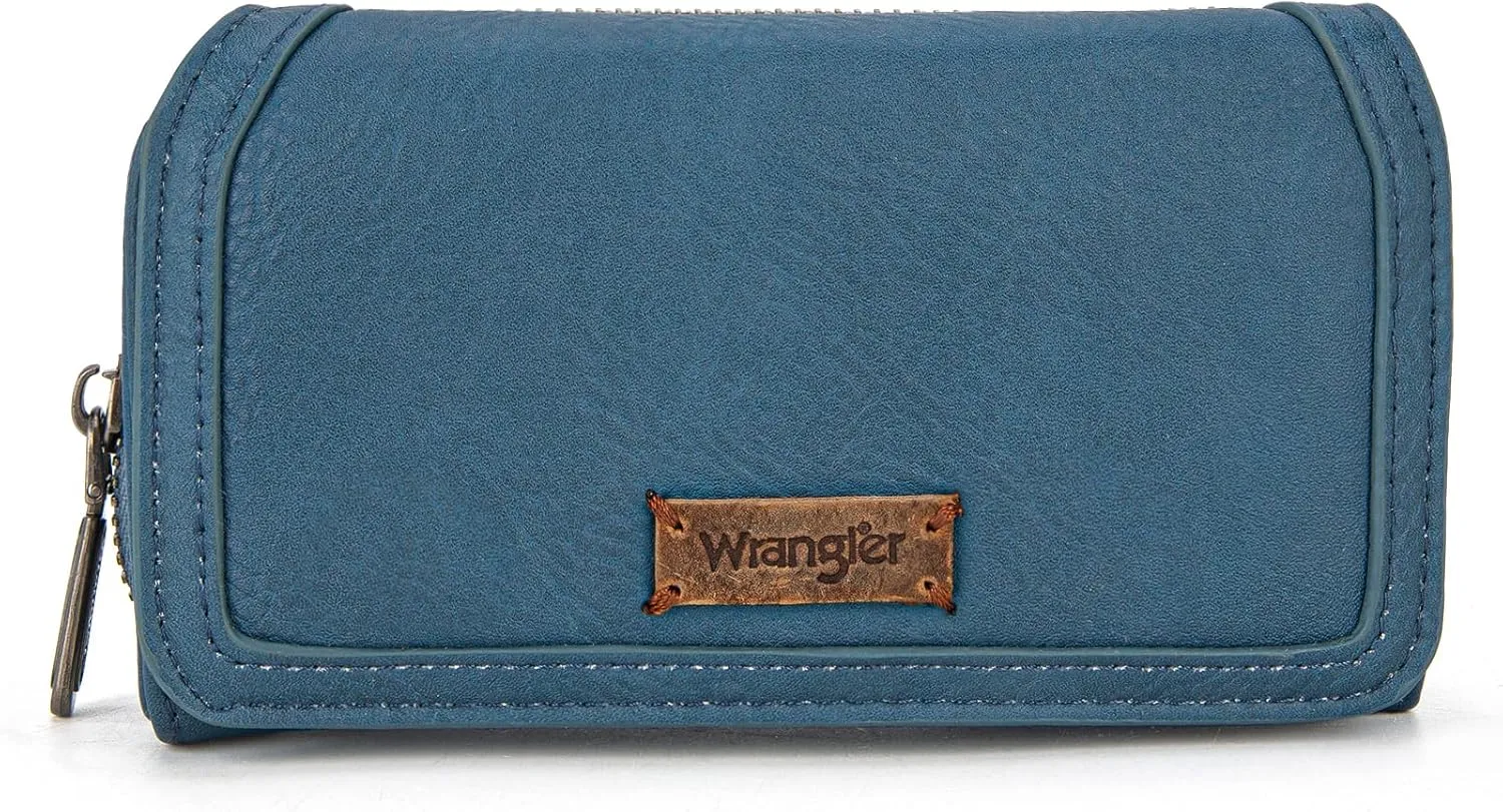Montana West X Wrangler Wallet Purse for Women Minimalist Wristlet Wallet with RFID Blocking Credit Card Holder
