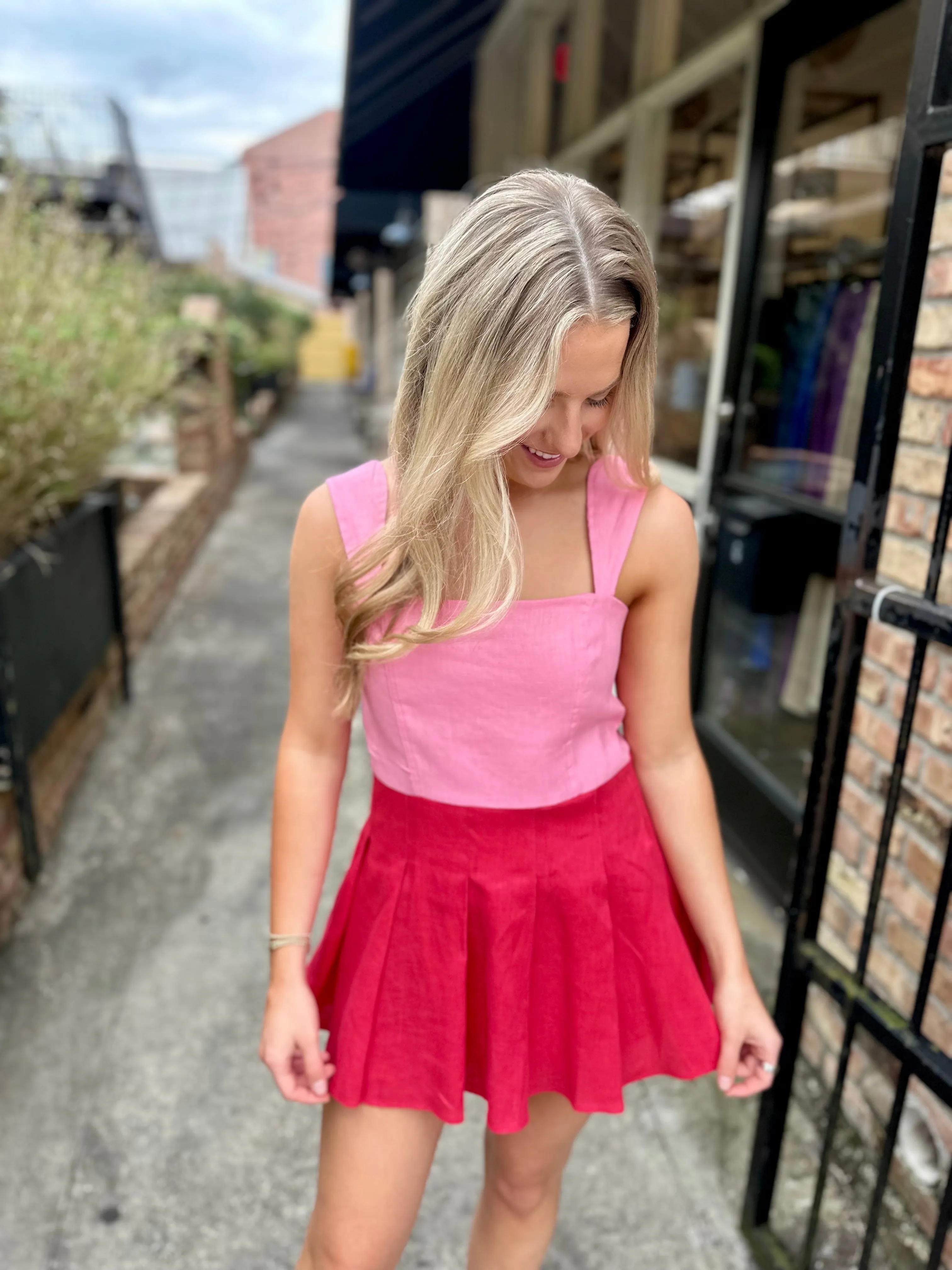 Morrie Flare Dress- Pink Red