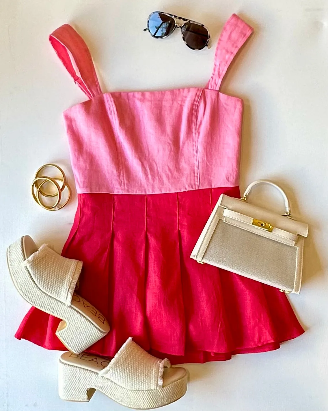 Morrie Flare Dress- Pink Red