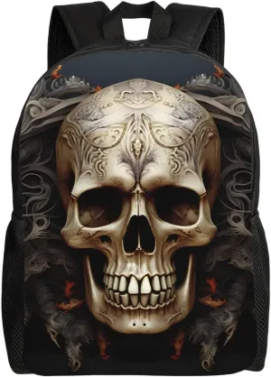 OUSIKA Skulls Backpack Casual Travel Daypacks Lightweight Laptop Bags Camping Bag For Women Men