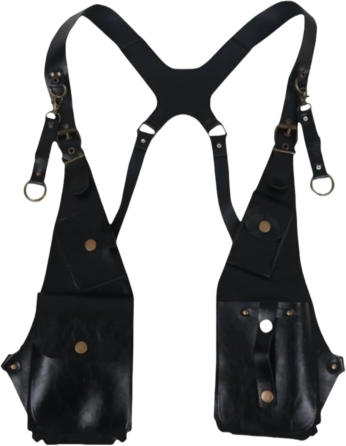 Practical Double Shoulder PU Leather Armpit Bag Shoulder Harness Bag Hidden Underarm Strap Bag Wallet Phone Holsters Bag
