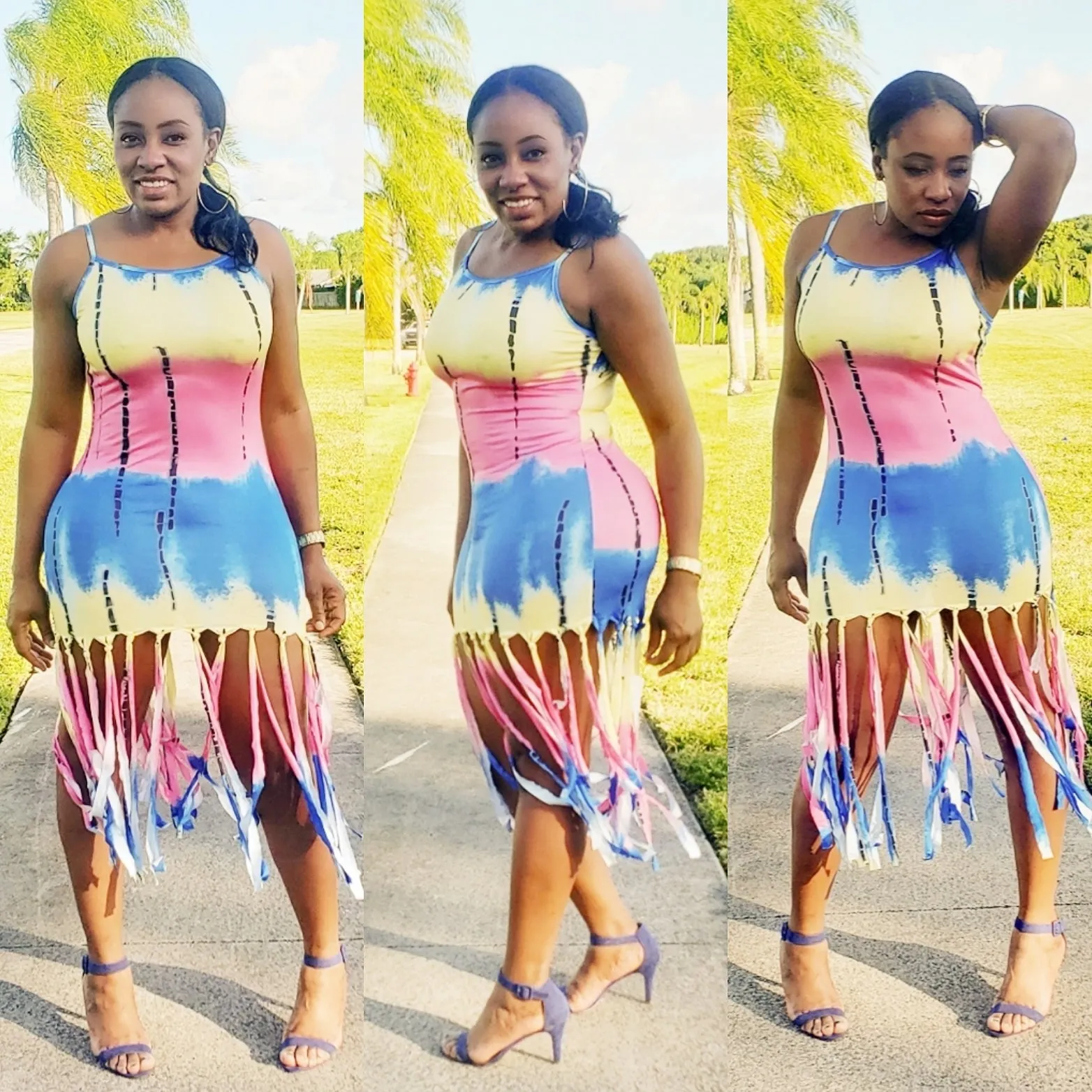 Print Fringe Dress