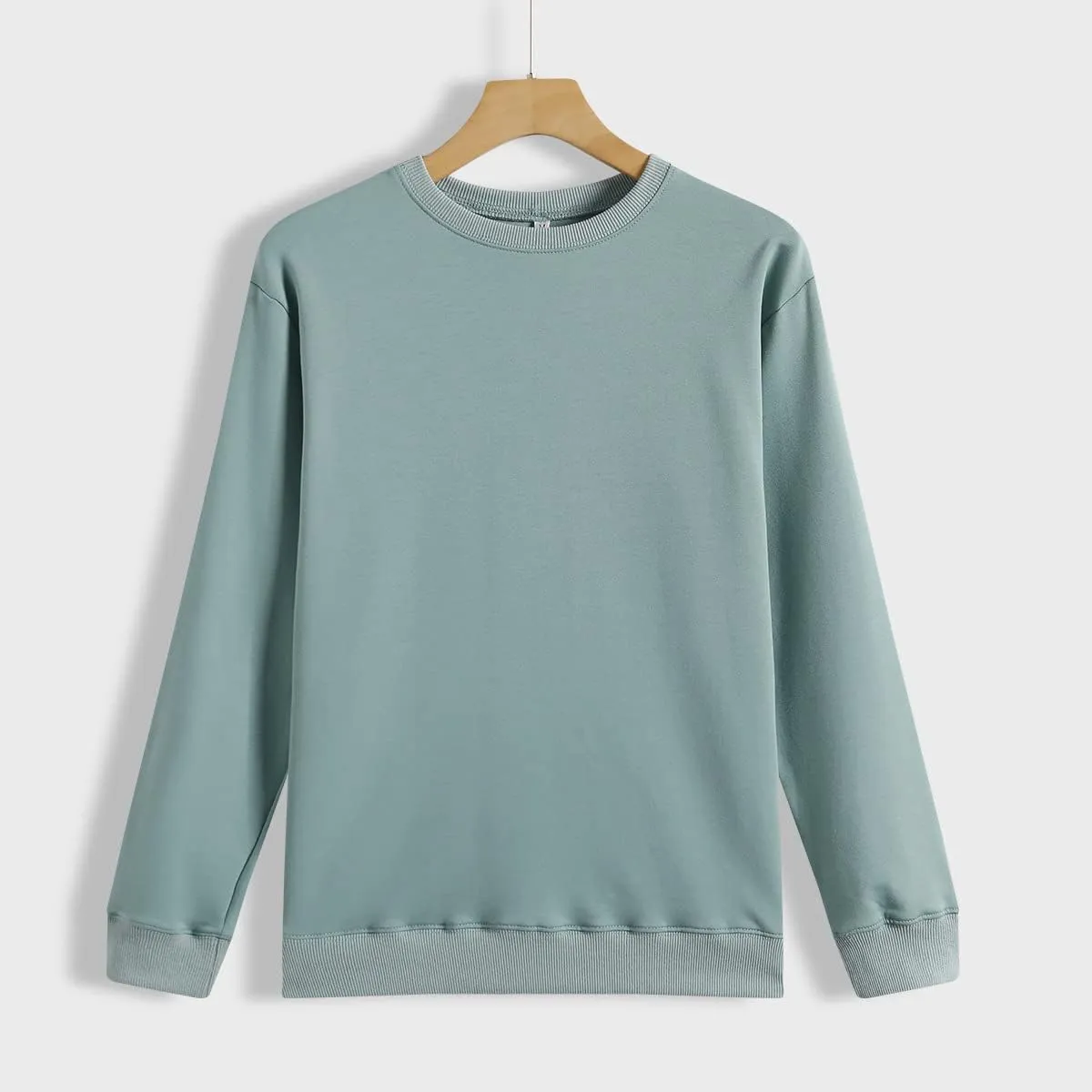 QYZ-Top Women's Casual Crew Neck Sweatshirts Long Sleeve Solid Tunic Tops Loose Pullovers