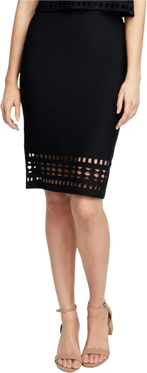 Rachel Roy Womens Cutout Pencil Skirt, Black, X-Small