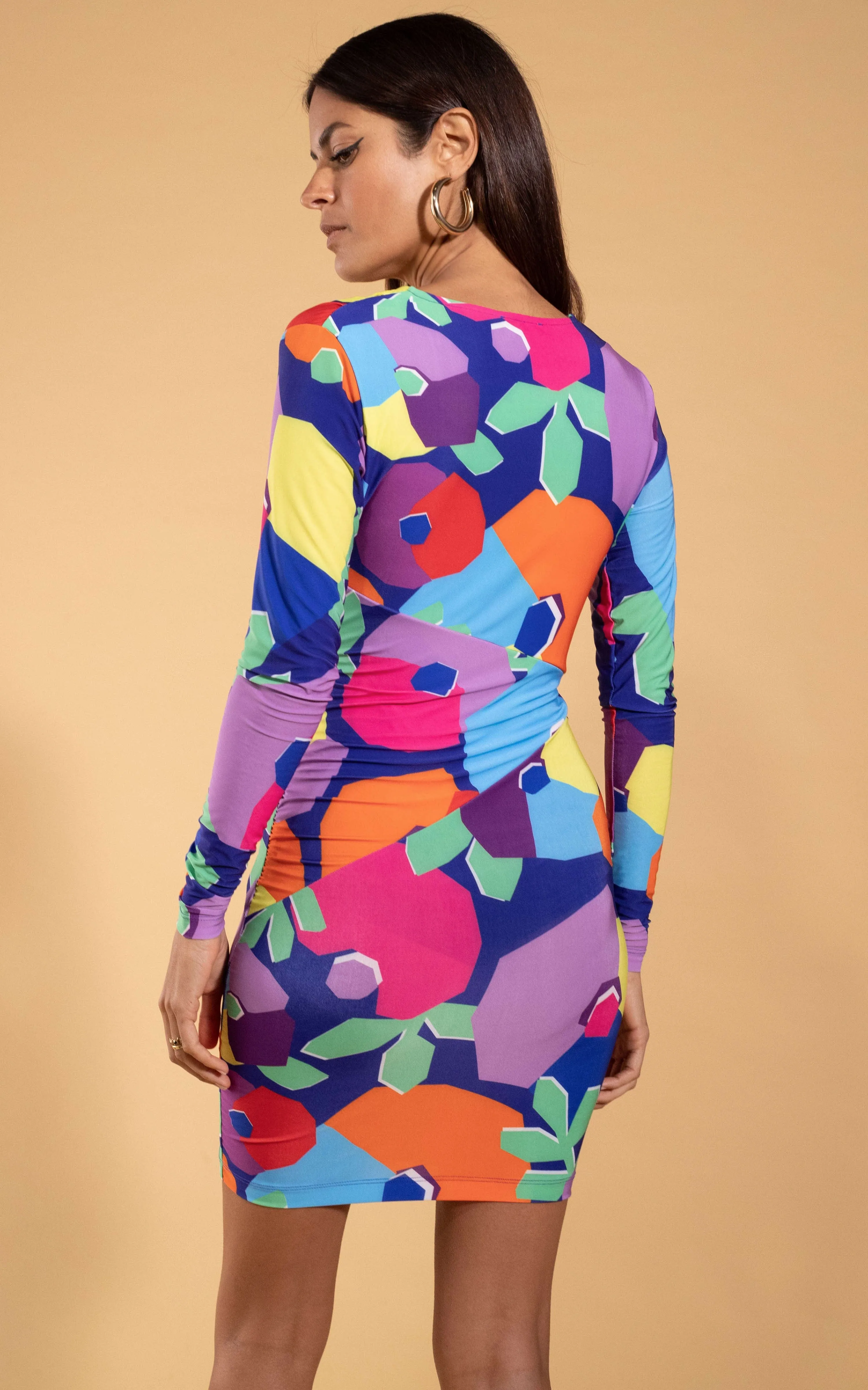 Raya Mini Dress in Blotch Bloom Navy