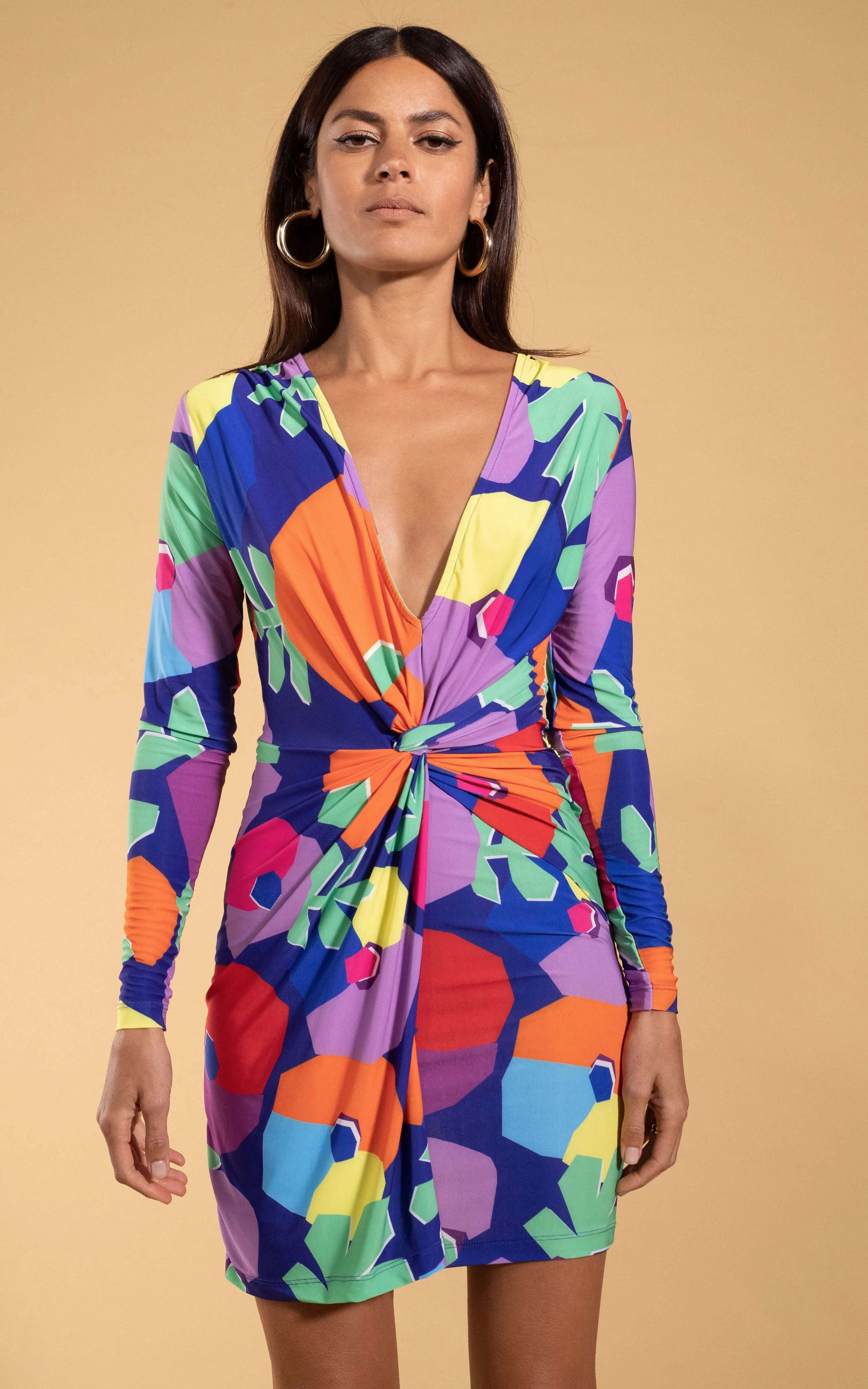 Raya Mini Dress in Blotch Bloom Navy