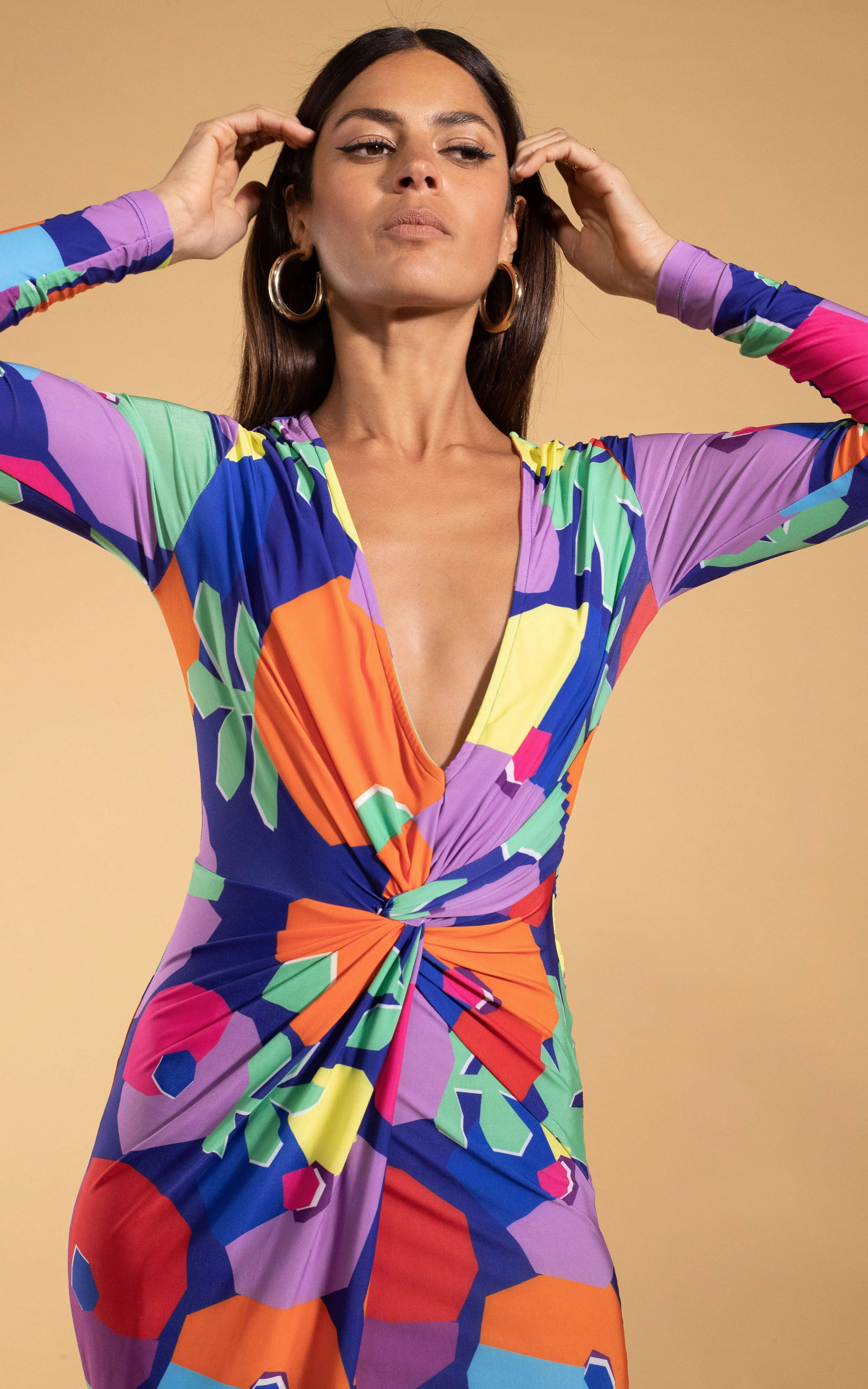 Raya Mini Dress in Blotch Bloom Navy
