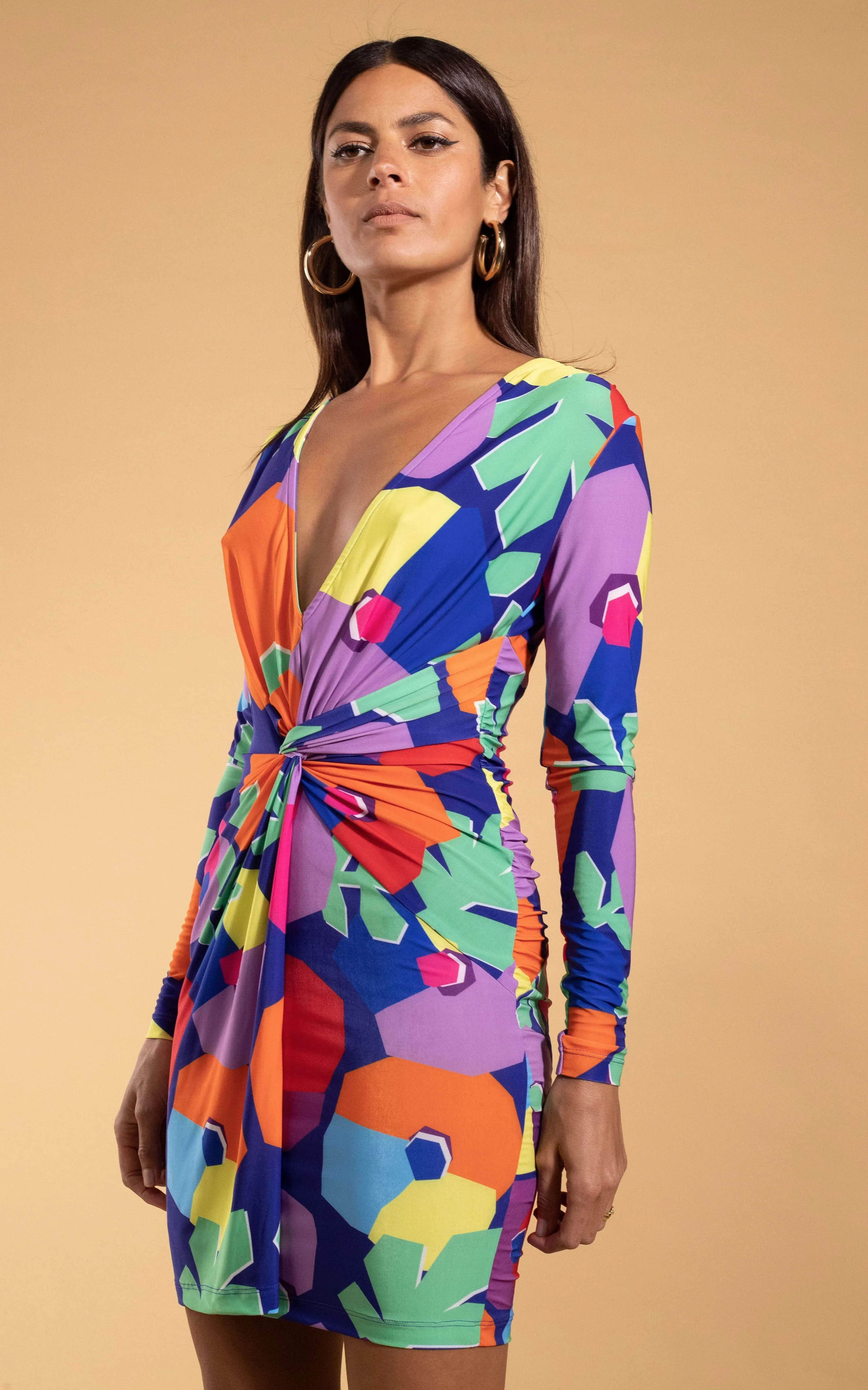 Raya Mini Dress in Blotch Bloom Navy