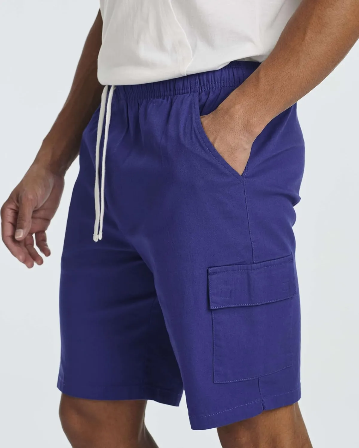 Real Essentials 3 Pack: Men's 9" Elastic Waistband Cargo Short with Drawstring